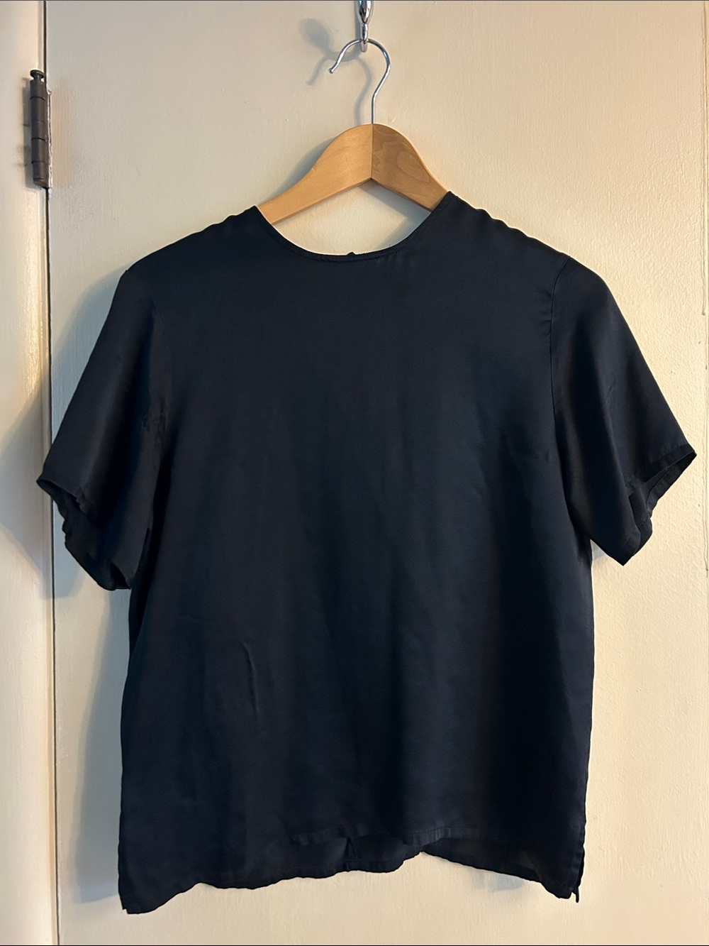 Jordan Vintage Boxy Black Silk Blouse